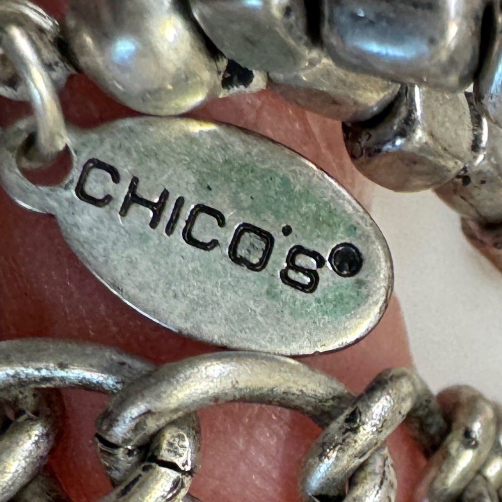 Chico’s Mixed Metal Beaded Necklace - Picture 4 of 6